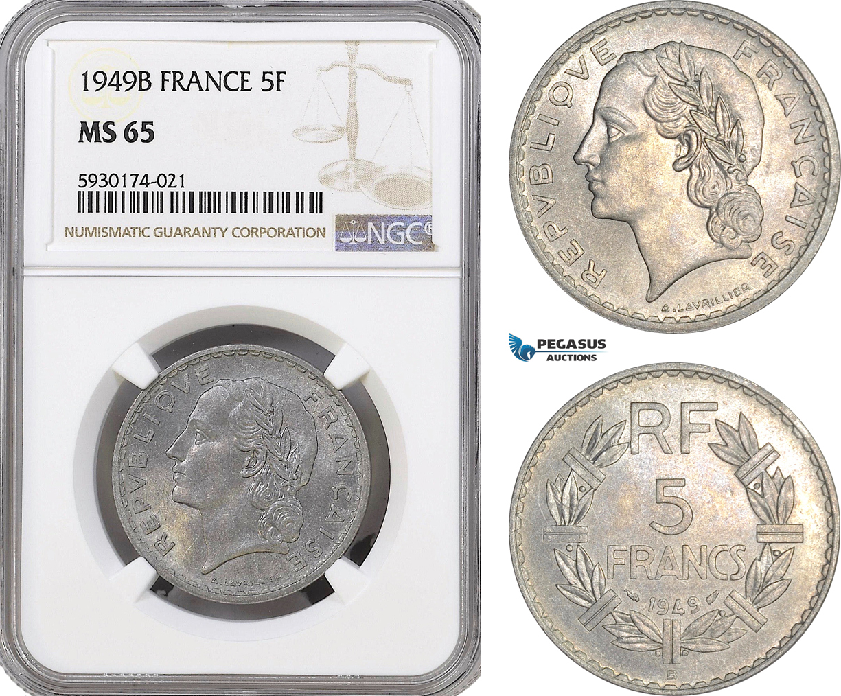 France 5 Francs 1949 NGC MS65 | MA-Shops