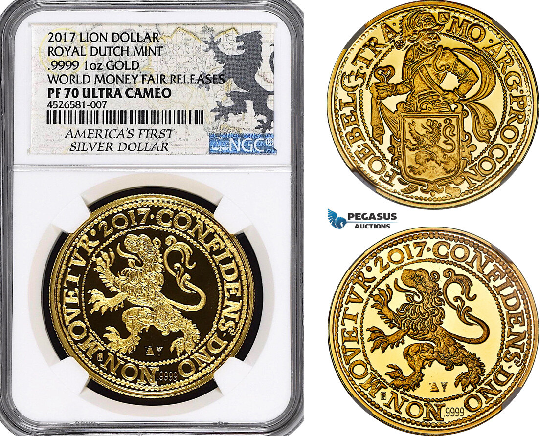 2017年 蘭国 ライオンダラー ロイヤル ダッジ 銀貨 PF70 No1148 Netherlands Lion Daler (Dollar) 2017 NGC PF70 UC | MA-Shops