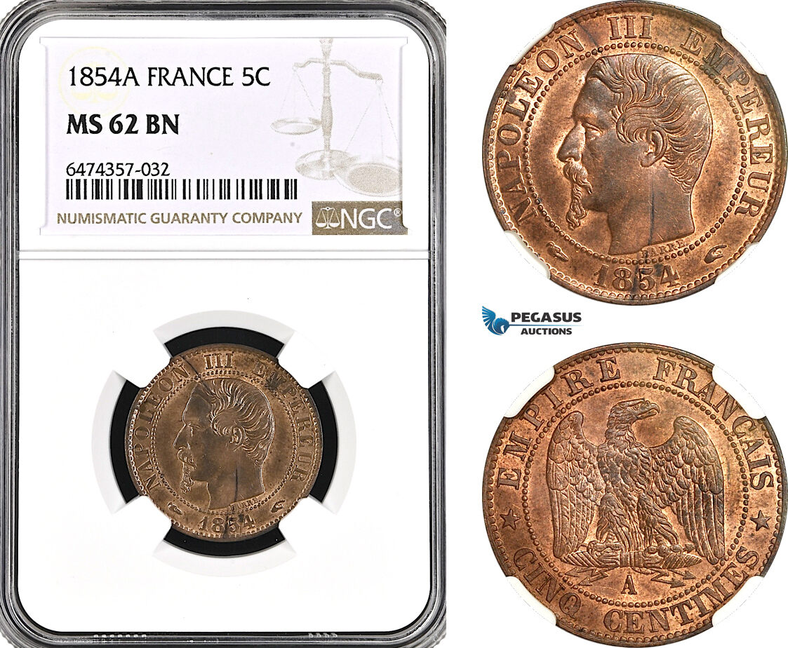 1840 Essai France Décime ブロンズ MS 64 BN 1840 Essai France