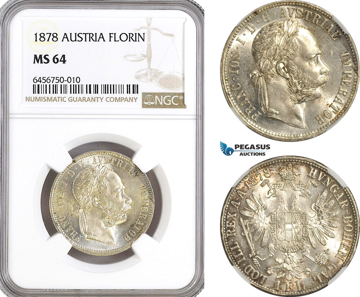 Austria 1 Florin 1878 NGC MS64 | MA-Shops