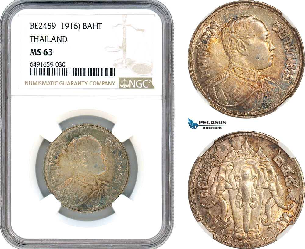 thailand-1-baht-be2459-1916-ngc-ms63-ma-shops