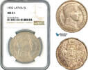 5 Lati 1932 Latvia  NGC MS61