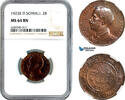 2 Bese 1923 Italian Somaliland  NGC MS64BN