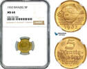 5 Pfennig 1932 Poland, Danzig  NGC MS64