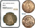 1 Crown 1887 Great Britain  NGC MS61