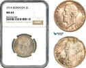 2 Lei 1914 Romania  NGC MS64