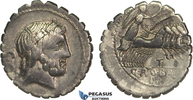 Roman Republic AR Denarius Q. Antonius Balbus, Victory on quadriga -