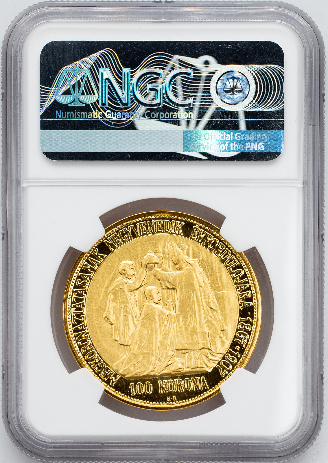 Franz Joseph I. 100 Korona 1907 Restrike, UP - BP, NGC PF70