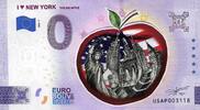 Verenigde Staten 0 Euro 0 Euro biljet USA 2023 - I ♡ New York 'The Big Apple' KLEUR -