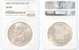 2½ gulden Netherlands 2½ gulden 1845a AU58 -