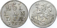 Duit Holland Duit zilver 1757 -