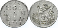Holland Duit zilver 1745 aEF