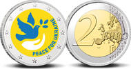 2 Euro 2 Euro munt kleur Peace for Ukraine -