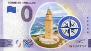 0 Euro 0 Euro biljet Spanje 2022 - Torre de Hercules KLEUR -