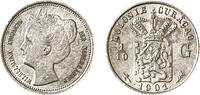 1/10 Gulden 1901  Curacao kwaliteit ss
