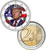 2 Euro 2 Euro munt kleur Donald Trump -