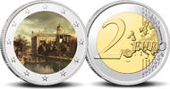 2 Euro 2 Euro munt Amsterdam 750-6 Gezicht op Nieuwezijds Voorburgwal met Paleis -
