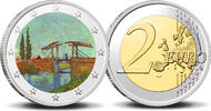 2 Euro 2 Euro munt kleur Van Gogh 12 Brug van Langlois -