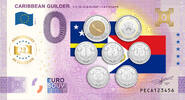 0 Euro 0 Euro biljet Nederland 2025 - Caribbean Guilder 1, 5, 10,25 & 50 Cent + 1 & 5 Gulden ANNIVERSARY KLEUR -
