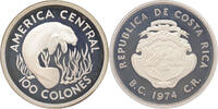 100 1974 Colones Costa Rica 100 1974 Colones Manatee silver -