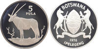 5 Pula Botswana 5 Pula Gemsbok 1978 silver -