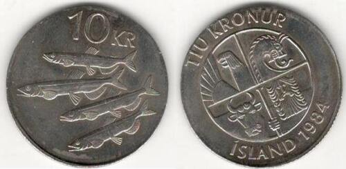 Iceland 10 Kroner 1984 rarietet 1984 aunc