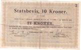Denmark 10 kroner statsbevis 1914 P.16b EF