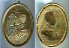 Belgien Gussmedallion Belgien, Königreich Albert I. (1909-1934) ovales Gussmedallion "Königspaar&