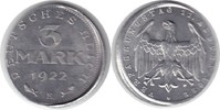 Weimarer Republik 3 Mark 3 Mark 1922 E Dezentriert Picture