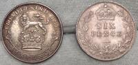 Großbritannien Sixpence 2 Stück. -