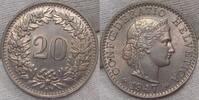 20 Rappen 1947 B Schweiz - Eidgenossenschaft  Fast Stempelglanz.
