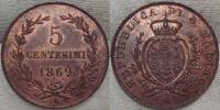 San Marino 5 Centesimi 1869 M Fast Stempelglanz. 180.47 US$  +  58.21 US$ shipping