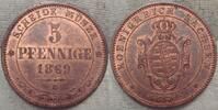 5 Pfennig 1869 B Sachsen-Albertinische Linie Winziger Kratzer. Vorzüglich - Stempelglanz.