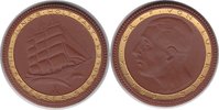 Meissner Porzellanmedaillen Medaille Berlin Auf Graf von Luckner / Hilfskreuzer Seeadler / Braun mit goldenem Dekor -