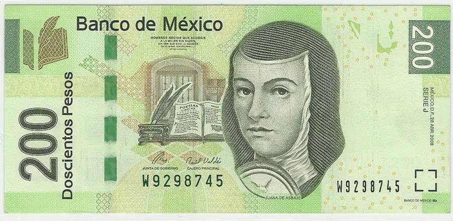 Mexico 200 Pesos 2008 Pi. 125 'Juana de Asbaje' UNC | MA-Shops