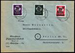 Deutschland Lokalausgaben 25 auf 3-12 Pfg. 1945 GLAUCHAU Behördendienst 7 Werte mit Aufdruck auf 2 Briefen