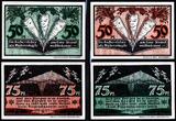 Deutsches Reich 2x 50 und 75 Pfg. 1921 Aschersleben 1. Harzer Notgeldausstellung, komplette Serie UNC