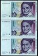 Deutschland 3x 10 DM 1993/2001 C.F.Gauß als DREIER-Streifen in 