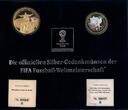 Brasilien u.a. 2012/14 Fußball WM 2014 in Brasilien, 8 versch. Silbermünzen wie angegeben Proof in Box mit Zertifikat