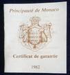 Monako 10 Francs 1982 auf den Tod von Gracia Patricia in OVP mit Zertifikat! ESSAI BU verschweißt