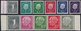 Bundesrepublik Deutschland 5-300 Pf. 1954/60 Heuss I-III mit Lumogen und lgd.WZ, alle Heuss-Ausgaben komplett **