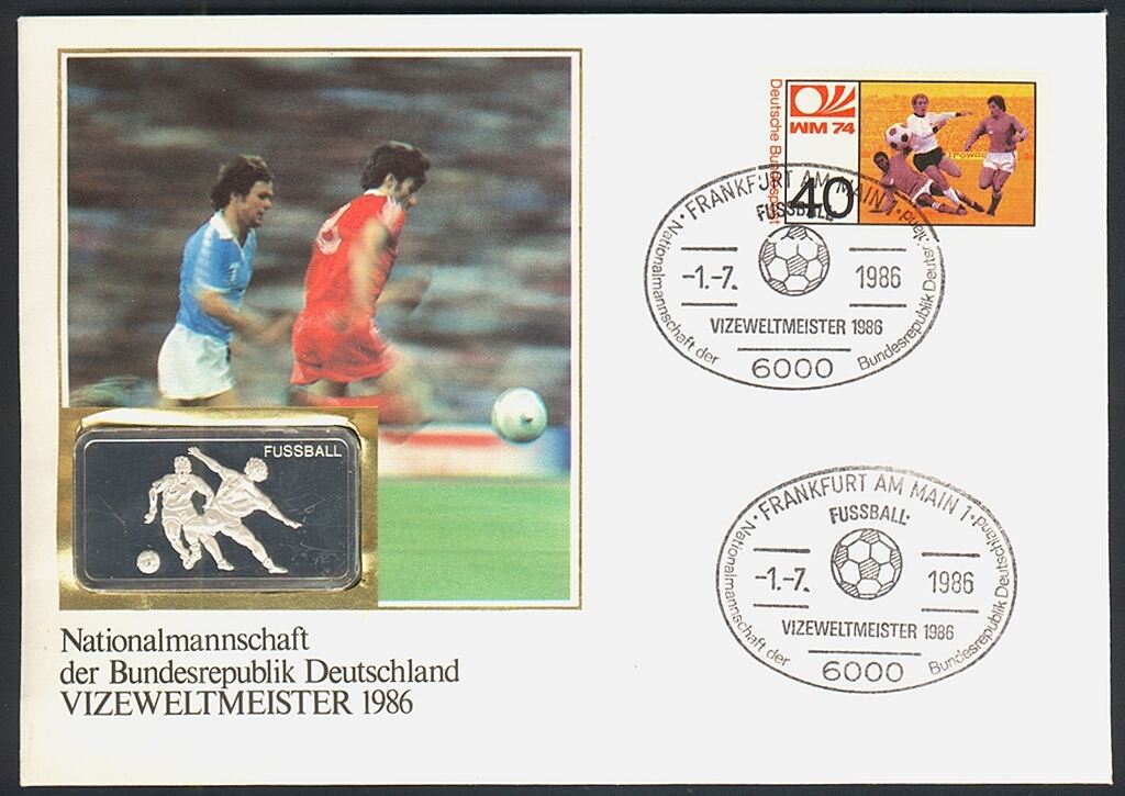 Deutschland 1986 Silberbarren-Numisbrief auf den Gewinn der ...