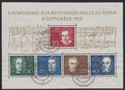 Bundesrepublik Deutschland Beethovenblock sauber mit Tagesstempel -