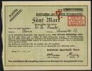 Deutsches Reich 5 Mark Bonn - Anteilschein zur 6. bzw. 7. Kriegsanleihe mit rotem Überdruck -