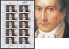 10x 2,25 € 2002 Bundesrepublik 250. Geburtstag Albrecht Daniel Thaer, seltene Rastertype im Kleinbogen postfrisch