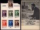 Palästina Zionismus Theodor Herzl, Satz 7 Spendenmarken des 'Jüdischen Nationalfonds' mit Postkarte -