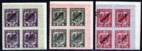 Deutsches Reich 1-10 Pfg. (4) Hameln Scheckmarken des X.Armeekorps, 3 Wte. perforiert HN je im Eckviererblock! -