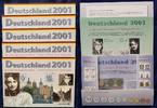Deutschland 5x 12,67 DM KMS - Kursmünzen und Dauerbriefmarken DM/€ der Post, alle 5 Prägestätten -