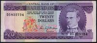 Barbados 20 $ Pi. 34 gebraucht farbfrisch -