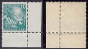 Bundesrepublik 10 Pfg 111 III, 10 Pfg. Bundestag mit Plattenfehler als Bogenecke -